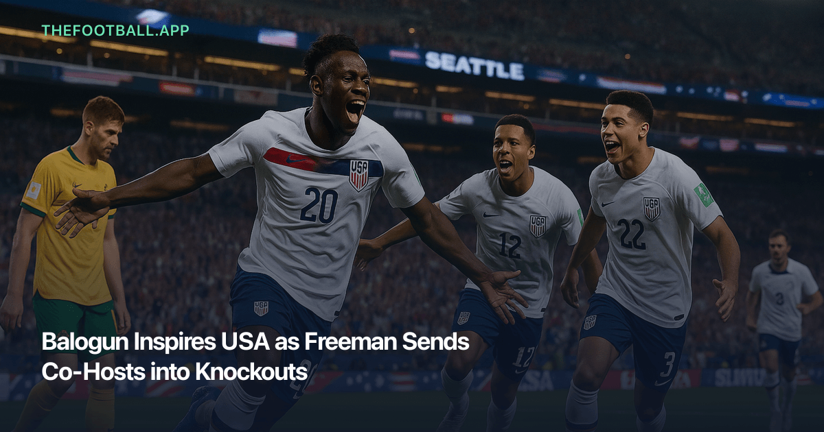 United States beat Australia 2–0 at Seattle Stadium in FIFA World Cup 2026 Group D